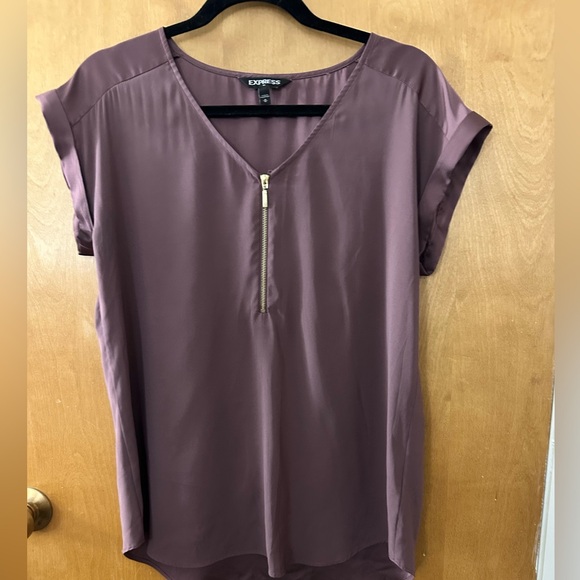 Express Dusty Purple Blouse with Gold Zipper - Picture 3 of 5
